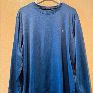 Spyder Men’s Long Sleeve Crewneck Shirt - Heathered Blue